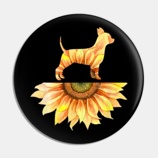 Chihuahua Sunflower Graphic Pin