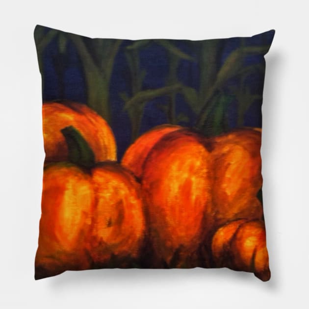 Pumpkins Pillow by hearthfiredraws