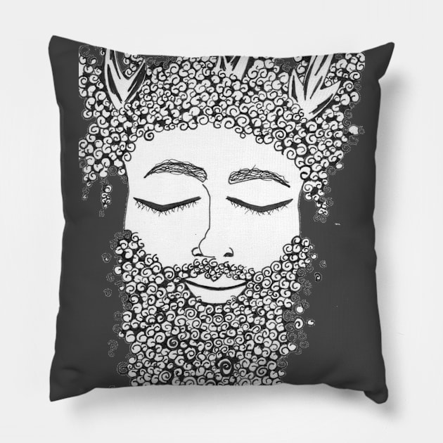 Forest Man Pillow by earthchildmarket87