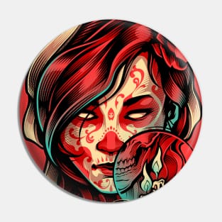 Sugar Skull Lady Pin