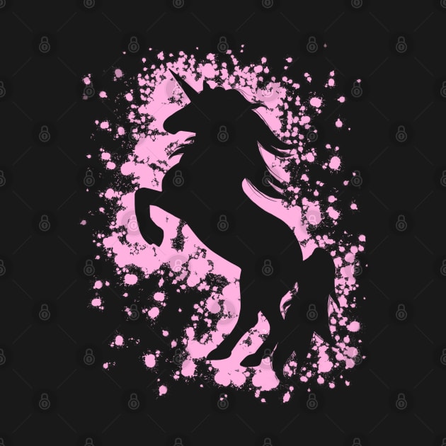 Rearing Pink Unicorn Silhouette by Lady Lilac