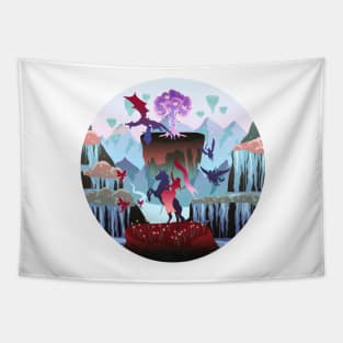 Fantasy - Elven warrior dragon slayer Tapestry