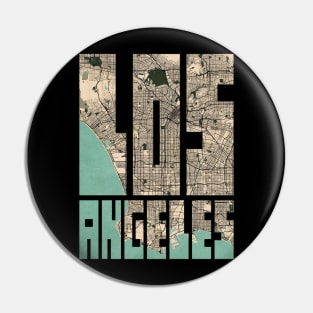 Los Angeles, USA City Map Typography - Vintage Pin