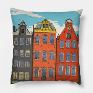 Herengracht Amsterdam City Travel Art Pillow