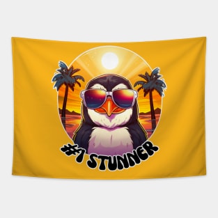 #1 Stunner Penguin - Sunset Style Tapestry