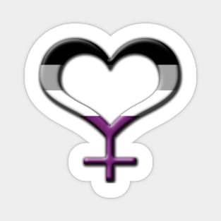 Heart-Shaped Asexual Pride Female Gender Symbol Magnet