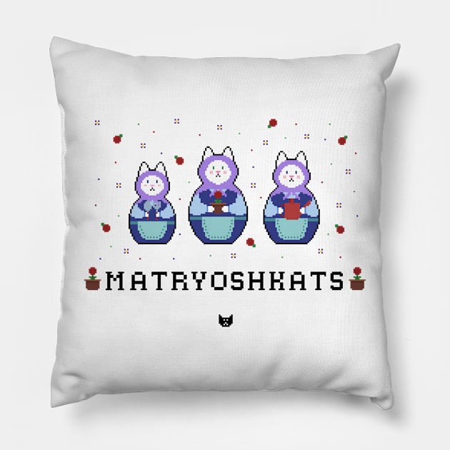 Matryoshkats Gardening Set Pillow by katnanigans