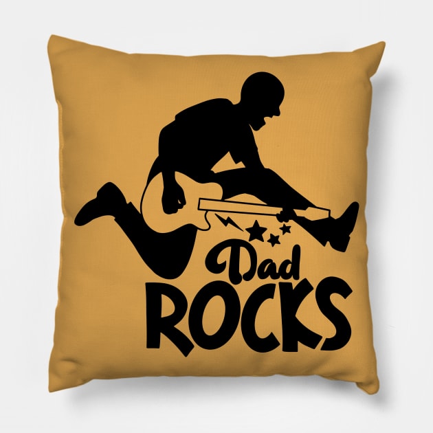 my dad rock  fathers day quotes design. Father's Day  banner and giftcard Pillow by 9georgeDoodle