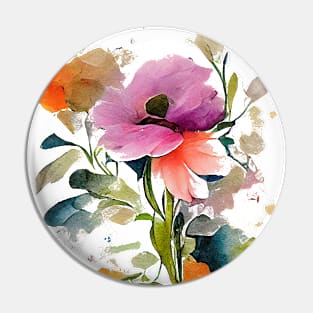 Abstract floral watercolor painting #1 Pin