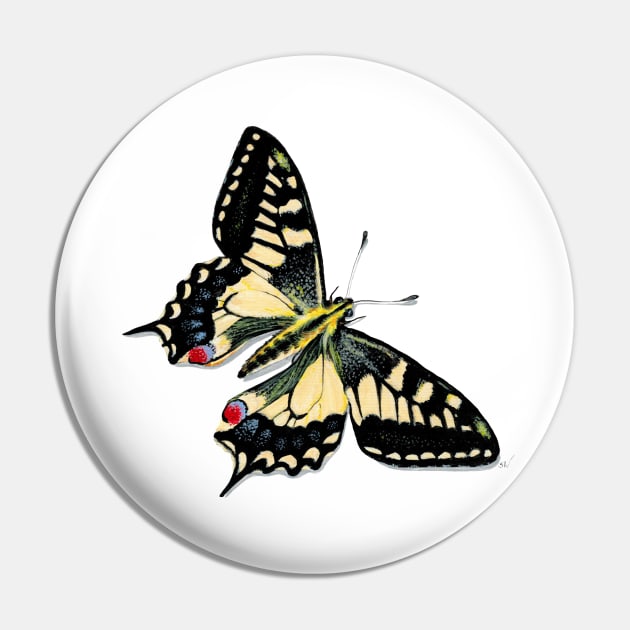 Swallowtail Butterfly Pin by Sandra Warmerdam