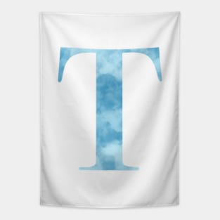 Clouds Blue Sky Initial Letter T Tapestry