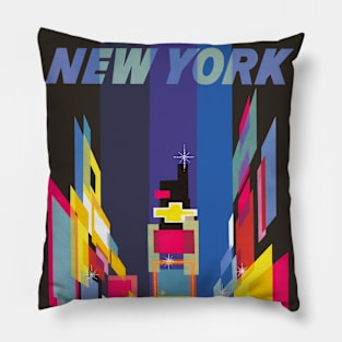 Vintage Travel Poster, Fly New York Pillow