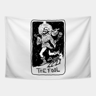 The Fool Skeleton Tarot Card Tapestry