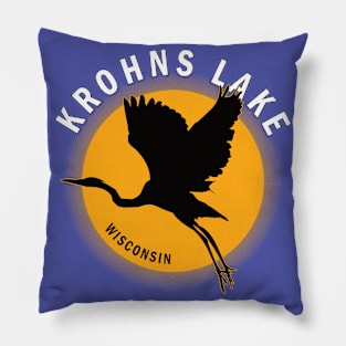 Krohns Lake in Wisconsin Heron Sunrise Pillow