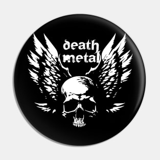 death metal skull with wings Pin