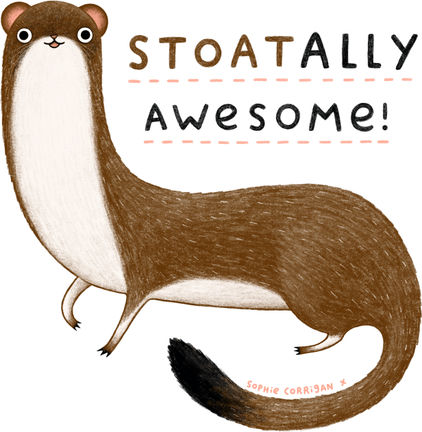 Stoatally Awesome! Kids T-Shirt by Sophie Corrigan