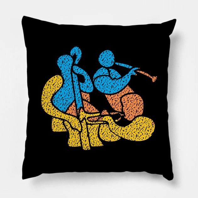 Jazz Music Trio Modern Stylish Concept Pillow by jazzworldquest