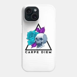 Carpe Diem Skull and Rose Phone Case