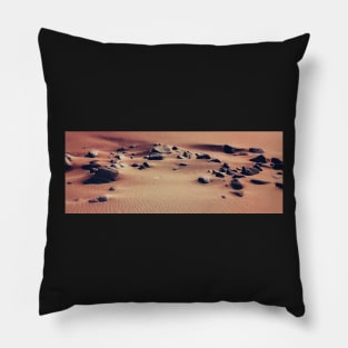 Sandy Beach and Rocks Pillow