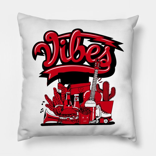 Good vibe Chile Red Sneaker Art Pillow by funandgames