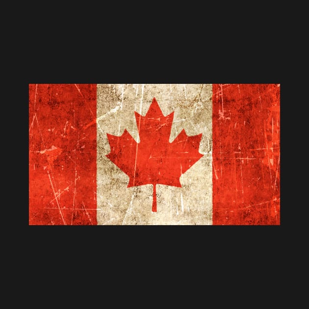 Vintage Aged and Scratched Canadian Flag by jeffbartels