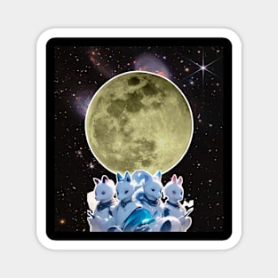 moon and rabbit Magnet