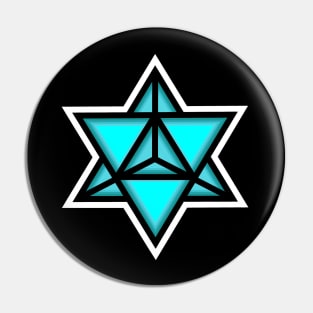 Merkaba Spiritual Symbol in Blue - Sacred Geometry Merkabah Shape - Merkaba Pin