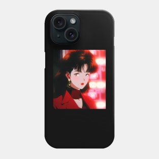 Anime Girl - Red Lights - AI Phone Case