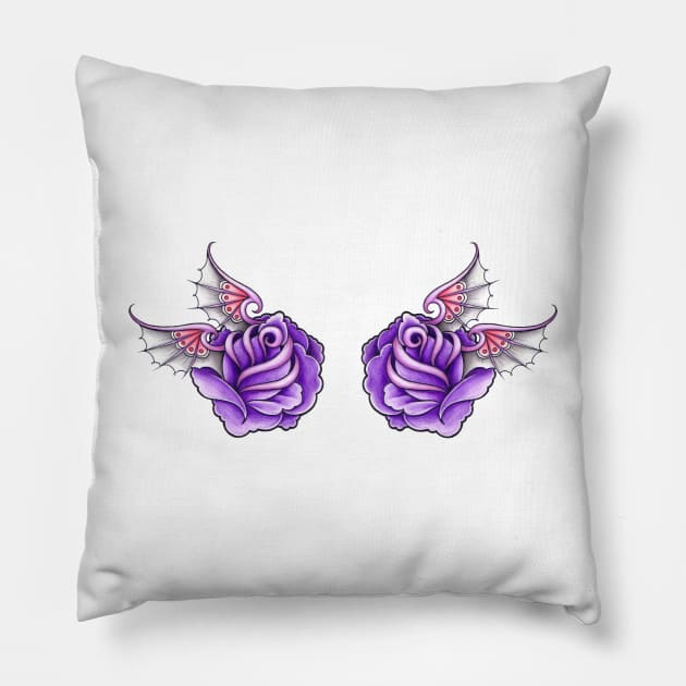 Rose tattoo Pillow by Erin Chance