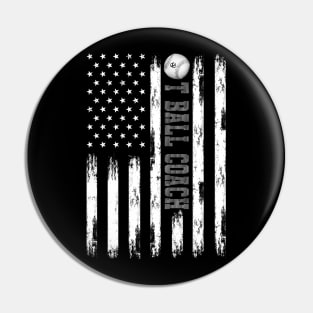 T-BALL COACH WHITE AMERICAN FLAG MONO Pin