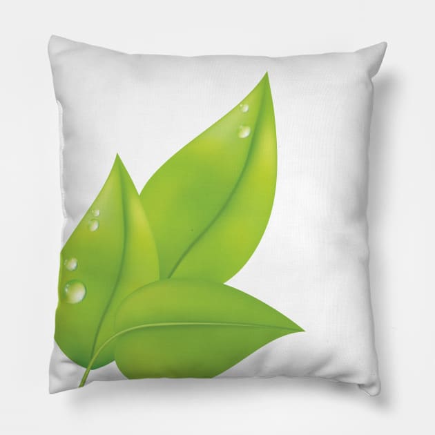 Morning Dew Leaf Pillow by SWON Design