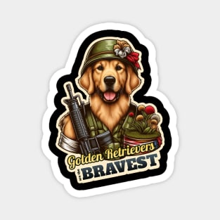 Golden Retriever Soldier Magnet