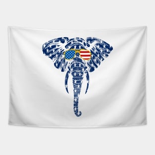 Elephant 4th Of July Flag Glasses  For Men Women Gift Tapestry