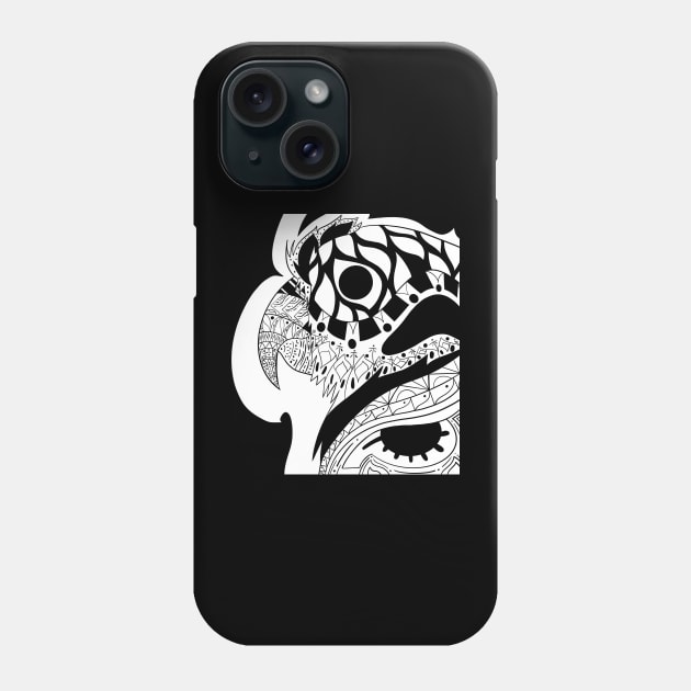 lovely guacamaya yara parrot ecopop in black pattern tribal art Phone Case by jorge_lebeau