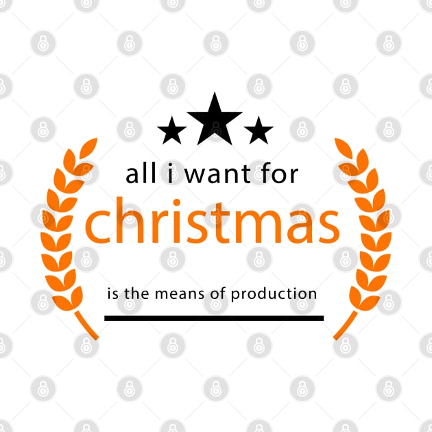 Text "All i want for christmas is the means of production" by Inch