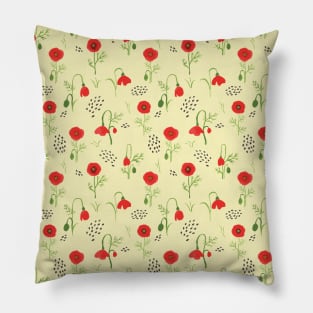 Poppy Flower Pattern 1 Pillow