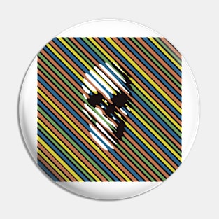 Stripe Skull Pin