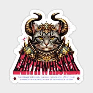 Taurus Cat Knight - Zodiac Astrology Warrior Magnet