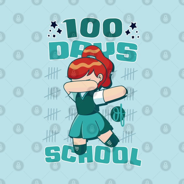 100 days of school featuring a dabbing Football #2 by XYDstore