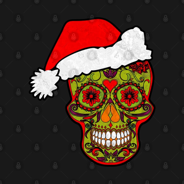 Gothic Christmas - Smiling Sugar Skull Santa Claus 2 by EDDArt