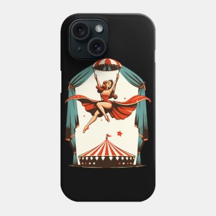 Circus girl give show on flying trapeze Phone Case