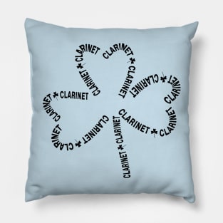 Clarinet Text Shamrock Pillow