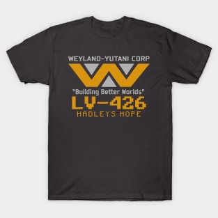 Aliens LV-426 Hadleys Hope T Shirt Nostromo Movie Weyland Yutani Corp  Covenant