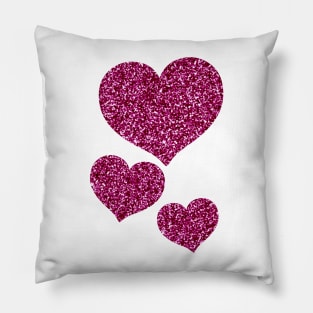 Purple glitter Hearts Pillow