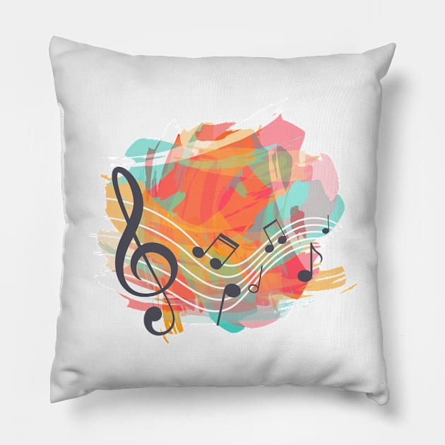 Music Watercolor Pillow by Mako Design 