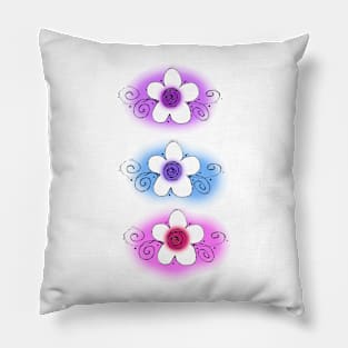 Flower Power Lovely Swirly Flowers Pillow