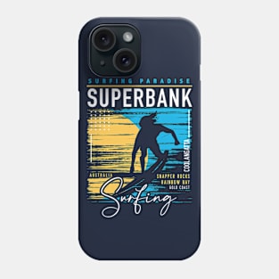 Retro Superbank Surfing // Surfers Paradise // Surf Gold Coast Phone Case