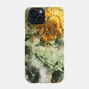 Abstract Sunflowers - Digital Watercolor Phone Case