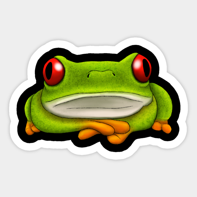 Red Eyed Tree Frog - Tree Frog Cartoon - Sticker | TeePublic Red Eyed Tree Frog - Tree Frog Cartoon - Sticker | TeePublic