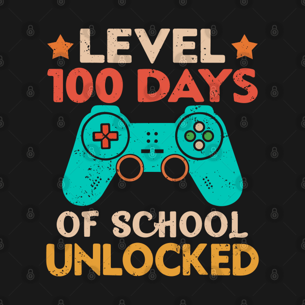 Level 100 Days Of School Unlocked Gamer Video Games Boys by Shaniya Abernathy